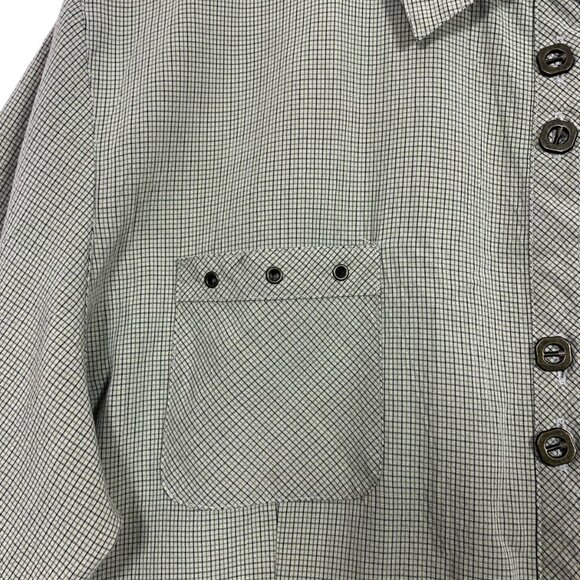 3/4 sleeve button down womens blouse green size large MARIE CLAIRE - Picture 4 of 16